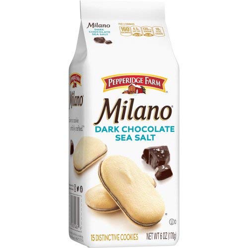 Pepperidge Farm Milano Dark Chocolate Sea Salt Cookies 6 oz (Pack of 2)