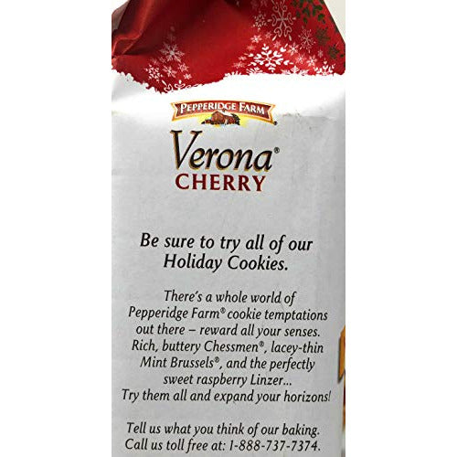 Pepperidge Farm Verona Cherry Cookies - Limited Edition Holiday Cookies - Pack of 4 Bags - 6.75 oz Per Bag