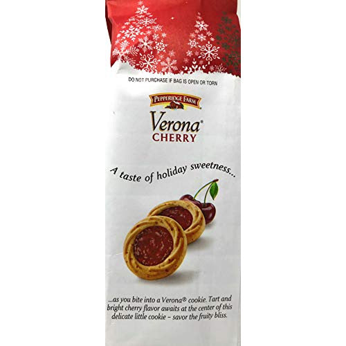 Pepperidge Farm Verona Cherry Cookies - Limited Edition Holiday Cookies - Pack of 4 Bags - 6.75 oz Per Bag