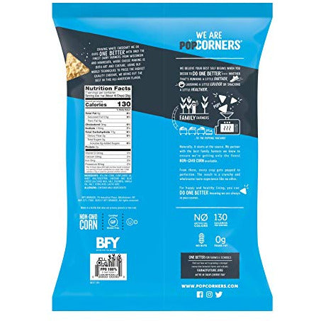 Popcorners White Cheddar Snack Gluten Free, Vegan Snack (4 Pack, 7 Ounce Snack Bags), 4Count