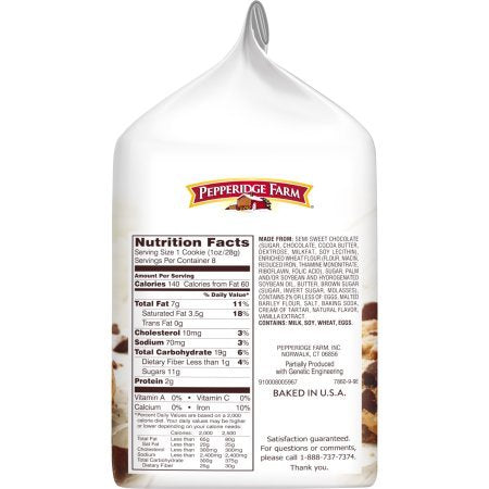 PACK OF 12 - Pepperidge Farm NantucketDouble Chocolate Dark Chocolate Crispy Cookies 7.75 oz. Bag