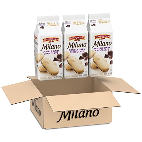 Pepperidge Farm Milano Cookies, Double Dark Chocolate, 7.5 Ounce (Pack of 3)