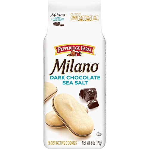 Pepperidge Farm Milano Dark Chocolate Sea Salt Cookies 6 oz (Pack of 2)