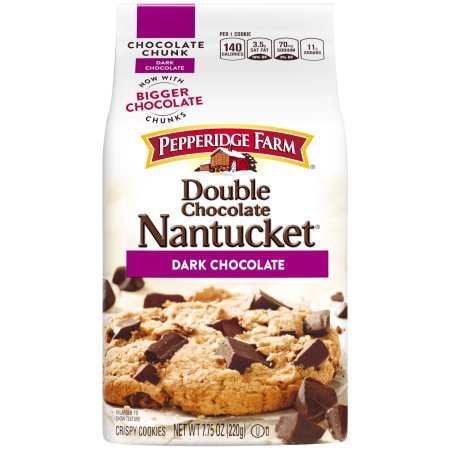 PACK OF 12 - Pepperidge Farm NantucketDouble Chocolate Dark Chocolate Crispy Cookies 7.75 oz. Bag