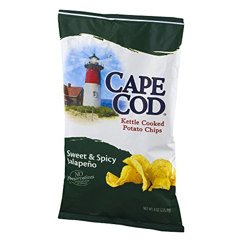 Cape Cod Potato Chips, Kettle Cooked, Sweet & Spicy Jalapeno, 7.5oz, (3 Pack)