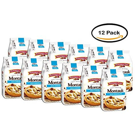 PACK OF 12 - Pepperidge Farm Soft Baked Montauk Milk Chocolate Cookies 8.6 oz. Bag