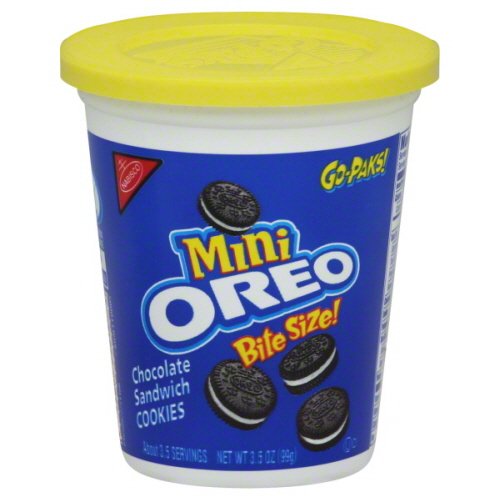 Oreo Mini Sandwich Cookies Bite Size Go-paks 3.5 Oz (Pack of 6) (Chocolate)