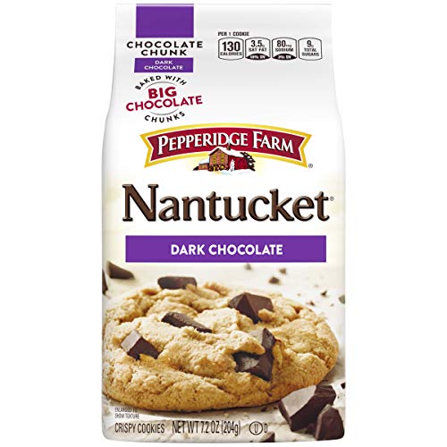 Pepperidge Farm Double Chocolate Nantucket Dark Chocolate Chunk Crispy Cookies 7.75 oz. (Pack of 4)