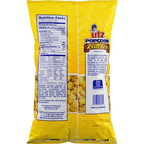 Utz Butter Popcorn, 6.5 Ounce (Pack of 12)