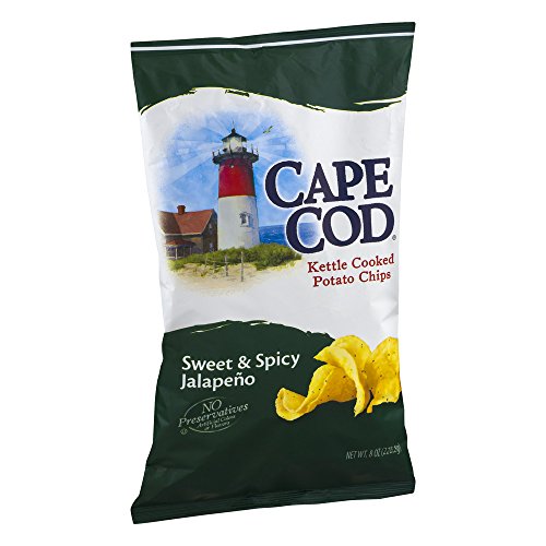 Cape Cod Potato Chips, Kettle Cooked, Sweet & Spicy Jalapeno, 7.5oz, (3 Pack)