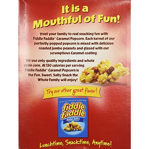 fiddle faddle Carmel Popcorn with peanuts....6 boxes 6. oz each