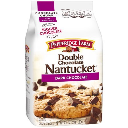 PACK OF 12 - Pepperidge Farm NantucketDouble Chocolate Dark Chocolate Crispy Cookies 7.75 oz. Bag