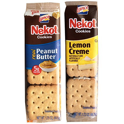 Lance Nekot Cookies Variety Flavors Peanut Butter & Lemon Creme (60 / 1.72-Ounce 6-Cookies Packs - 40 packs of Peanut Butter & 20 packs of Lemon Creme)