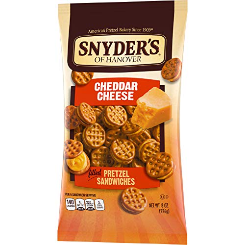 Snyder's of Hanover Filled Pretzel Sandwiches, Cheddar Cheese or Pizza Flavored- Four 8 oz. Bags (Cheddar Cheese)