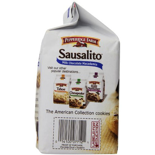 Pepperidge Farm Sausalito Chocolate Chunk Crispy Milk Chocolate Macadamia Cookies, 7.2 Ounce (Pack of 20)