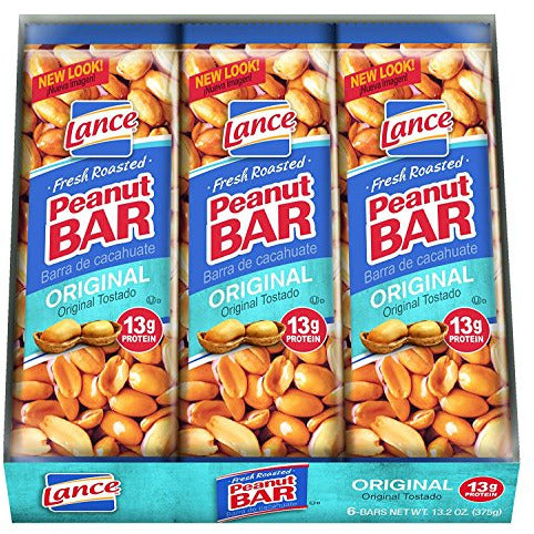 Lance, Peanut Bars, 6 - 2.2oz Packages, 13.2oz Total Per Tray (Pack of 12)