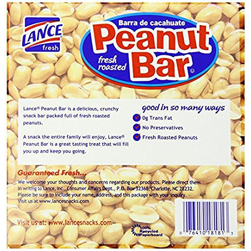 Lance: Peanut Bar, 6 Bars 13.2 Oz (Pack of 3)