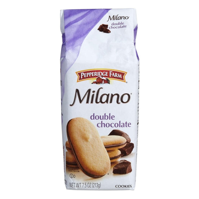 Pepperidge Farm Milano Double Chocolate Distinctive Cookies 7.5 oz (Pack of 6)